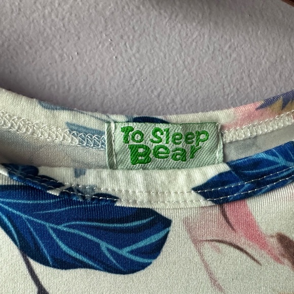 To Sleep Bear White Floral Sleeper Nightgown - Picture 3 of 8